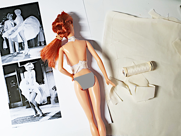 Back view of the bodice on a standard Barbie