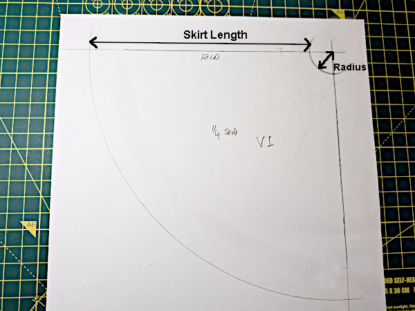 Working out the size and shape of the skirt